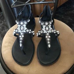 Zip up back sandals